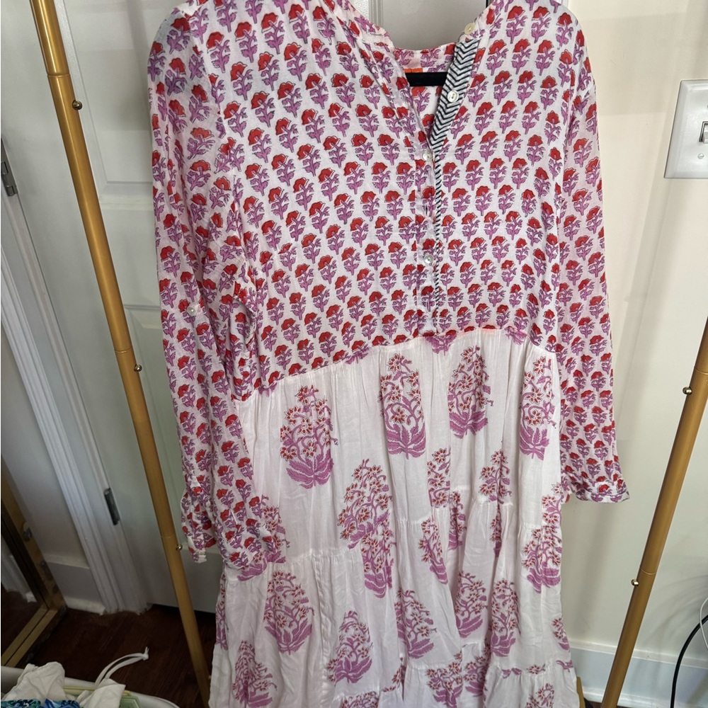 Oliphant Pink and Red Floral Dress